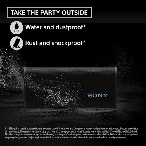Image of Sony ULT Field 3 Wireless Portable Bluetooth Speaker, IP67 Waterproof, Dustproof, Rustproof, and Shockproof with Enhanced Bass, 24 Hour Battery and Shoulder Strap (SRSULT30W), Off White