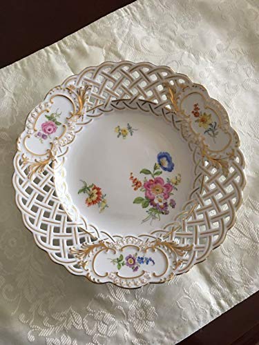 Amazon.co.jp: マイセン Meissen フラワー 金彩 プレート 透かし