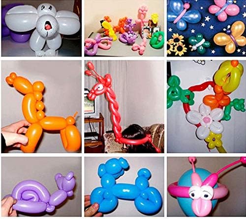 Tinyuet Long Balloons, Magic Balloons(100 PCS) with Hand Pump for Animals, Wedding, Birthday, and Party Decorations