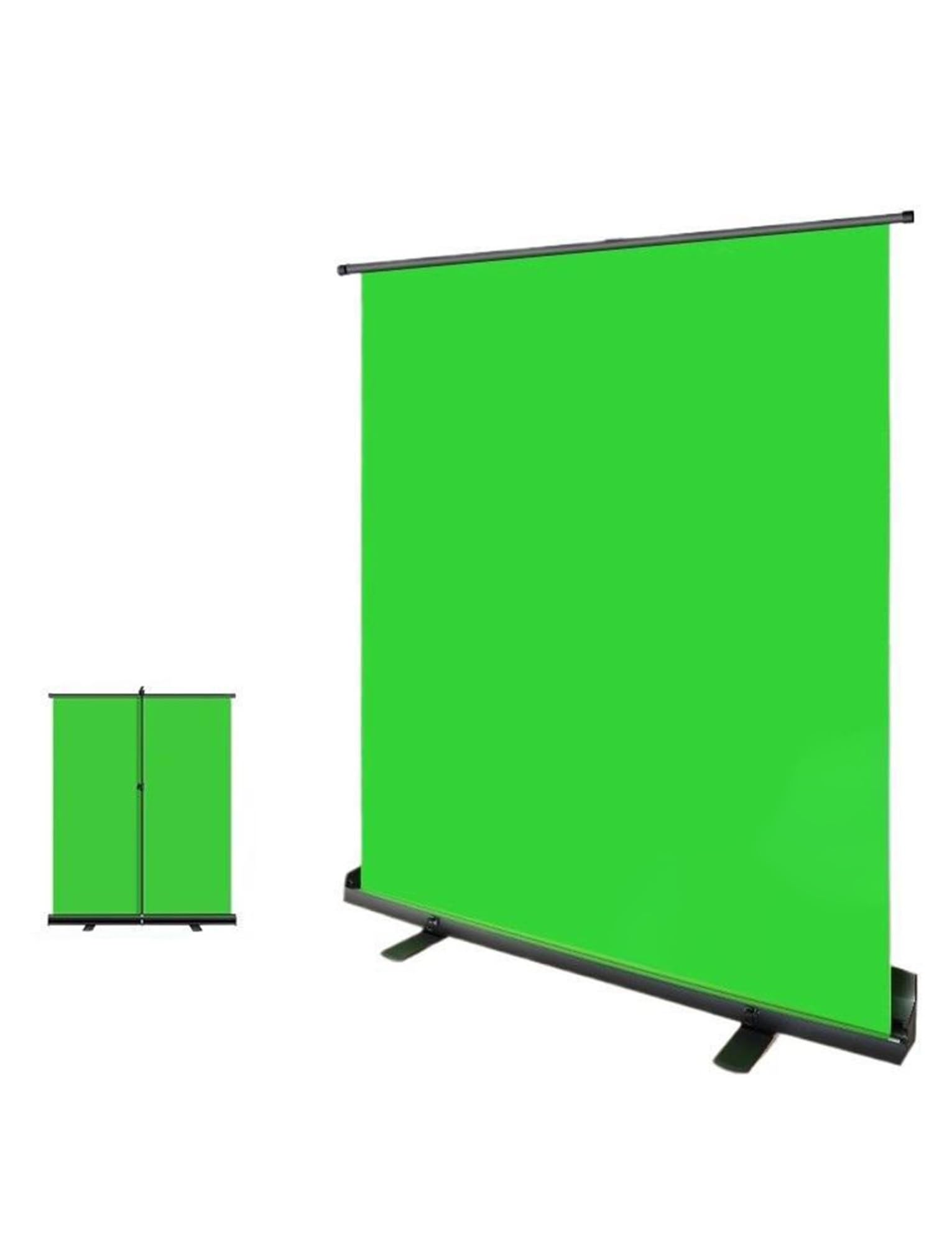 Green Screen Backdrop Kit – Retrattile Pull Down Pieghevole Photo Sfondo – Portatile con Base in Alluminio