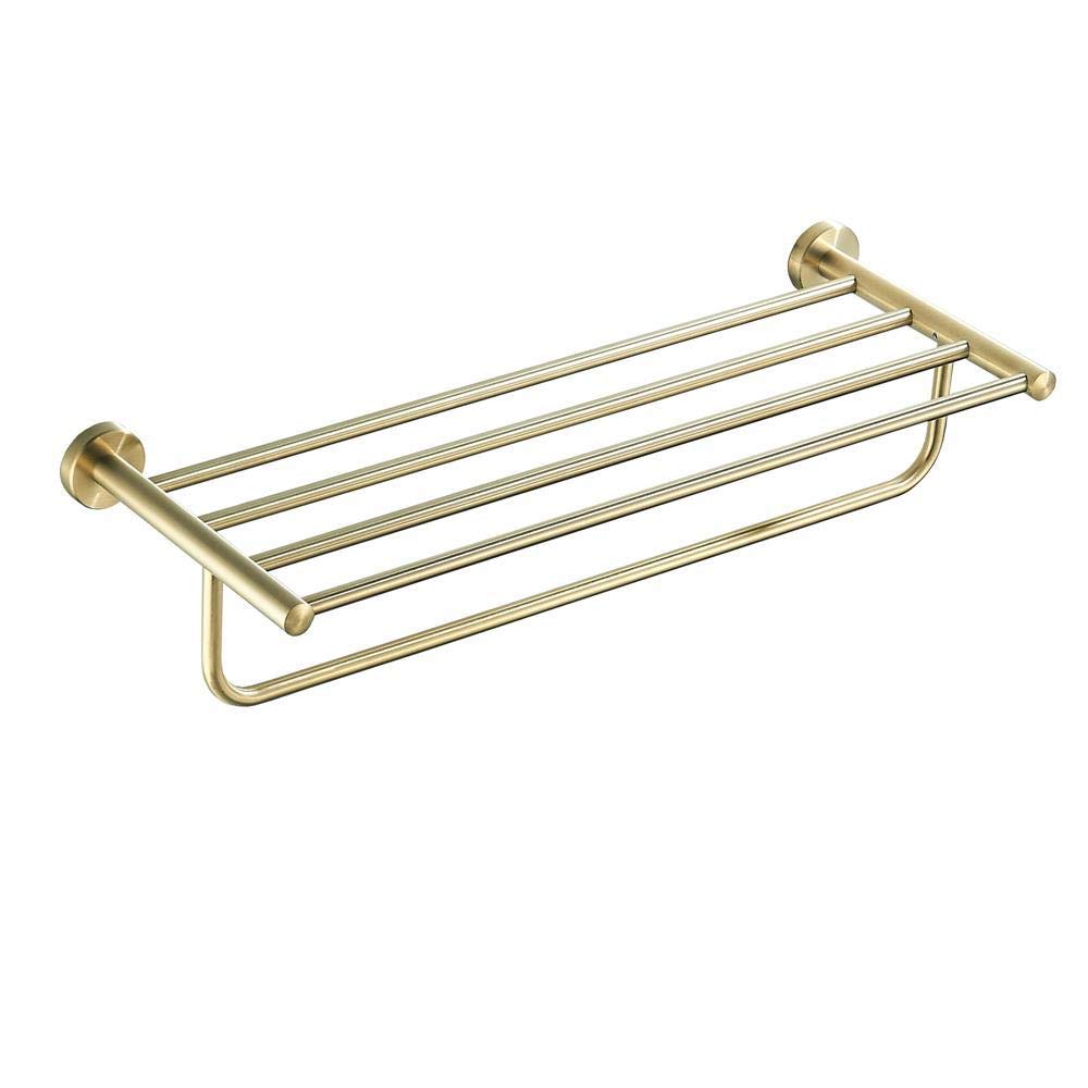 Porte-serviettes or brossé haut de gamme en inox 304 antirouille pour hôtel et maison