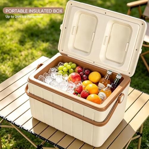 Image of 6Qt 13Qt 19Qt Northroad Camping Coolers,Stylish Macaron Color Durable Hard Cooler,Portable Insulated Ice Chest with 24 /48 Hour Ice Retention,Multi- Size for Camping,Picnic,Beach,Travel