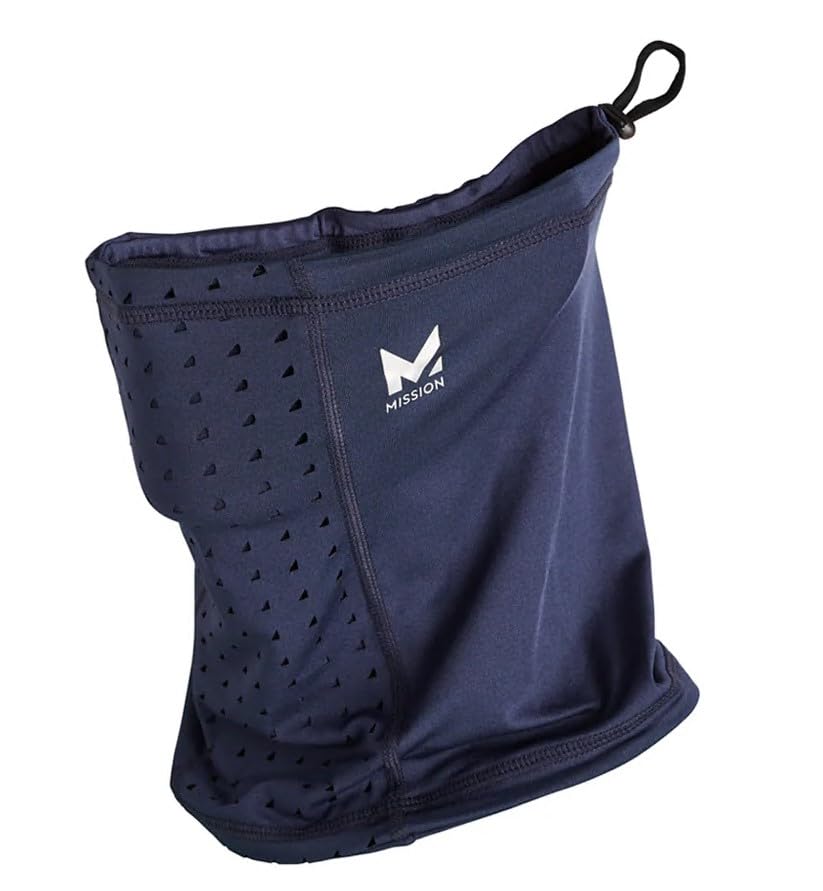 MISSION All-Season Adjustable Neck Gaiter, Navy - Lightweight - Ultra-Drying Fabric - Absorbs Sweat...