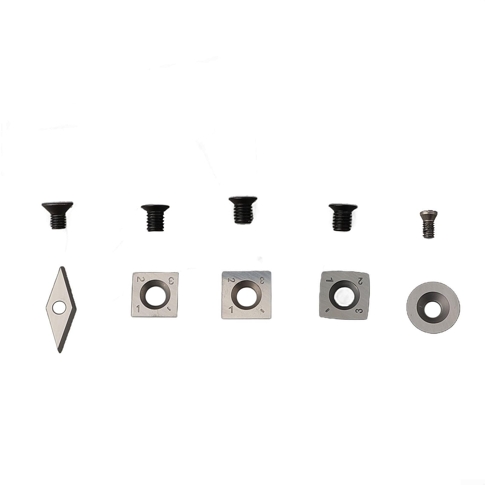 Niceminiwall Plaquettes indexables en carbure pour tour de tournage du bois, outil de coupe de burin avec plusieurs tailles, y compris carré de 15 mm et rond de 16 mm
