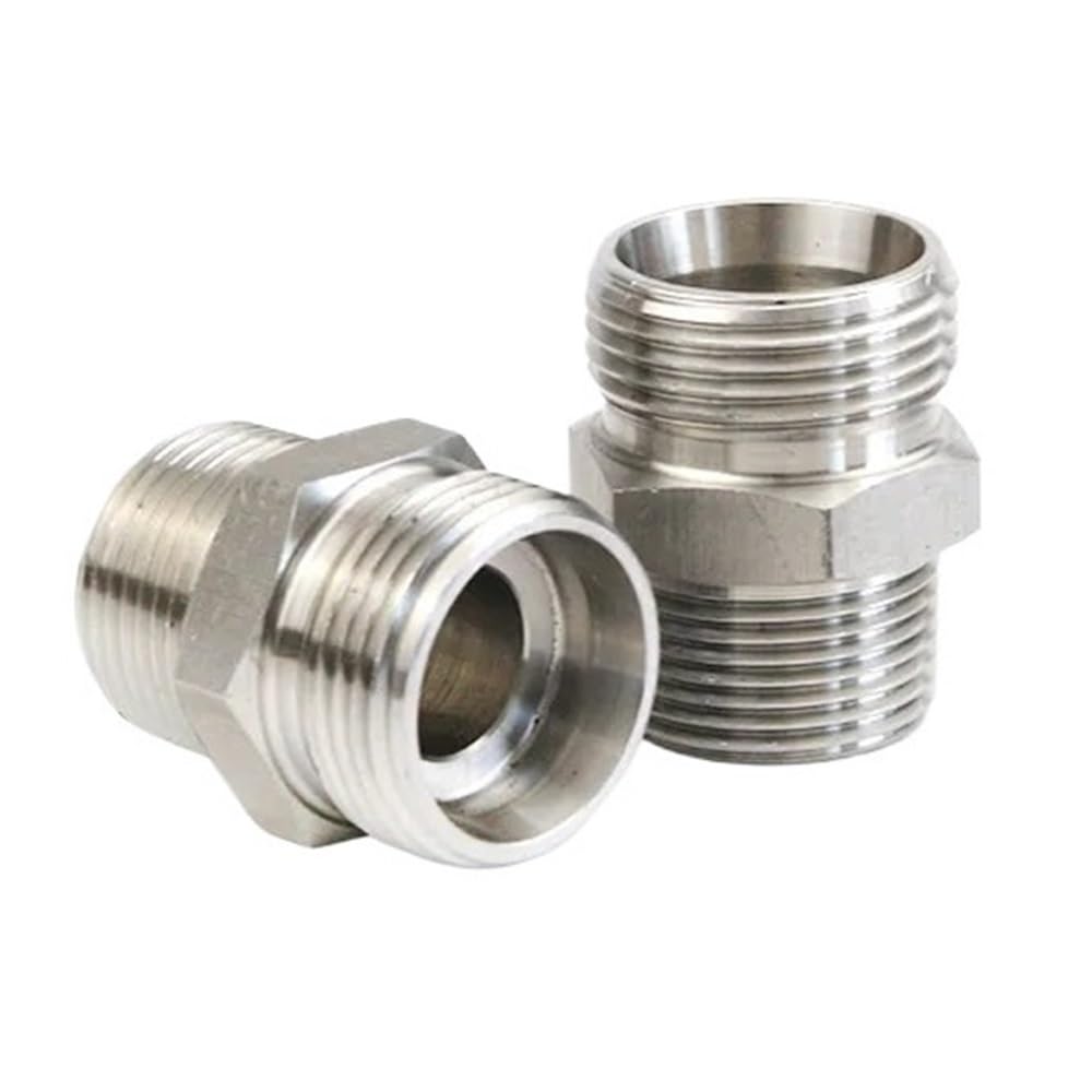 Accesorio de Conector de Rosca BSP a métrica de Acero al Carbono: Rosca Macho, Paso Recto, Opciones de 1/8, 1/4, 3/8, 1 Pulgada(M52x2x1-1/2inch)