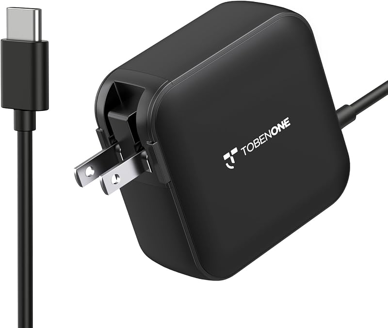TobenONE 100W USB C Laptop Charger, Universal GaN III Power Supply Adapter | Replacement Foldable, Fast Charger PD3.0 for MacBook, HP, Lenovo, Asus, Steam Deck, and All Type C Devices, 5ft Cable