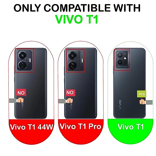 Image of A rtistque Frosted Translucent Back Cover Case for Vivo T1 5G / Y75 5G / iQOO Z6 5G | Electroplated Chrome Ring | Raised Camera Edges for Protection | Smooth Sides TPU - Black