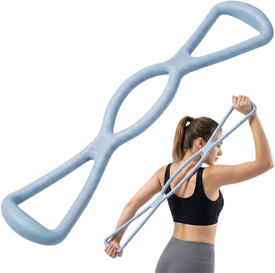 Figure 8 Resistance Bands with Handles, Silicone Exercise Bands for Women & Men Arm Back Shoulder Training, Training Elastic Ropes Equipment for Yoga Pilates Home Gym Stretching