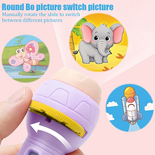CJBIN Torcia Proiettore Storie, 2 Pezzi Proiettore Torcia per Bambini con 80 Immagini Diverse, Torcia Proiettore Bambini Storie per la Storia Della Buona Notte per Bambini e Bambine - Image 4
