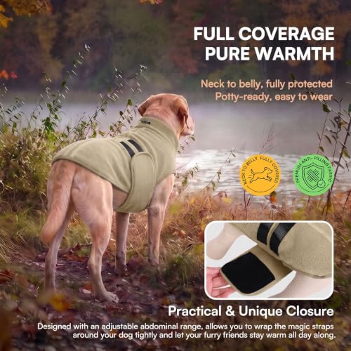 Image of Queenmore Small Dog Sweater,Soft Fleece Dog Vest Dog Jacket with Leash Hole