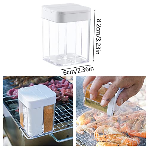 Foto von 4 in 1 Gewürzstreuer, Reise Dewürzstreuer, Camping Gewürzstreuer, GewürzstreuerHaushaltsgewürze, Gewürzboxen Aufbewahrungsboxen für Reisen Zuhause Küche Kochen Steak BBQ(Weiß, 2 Stück)