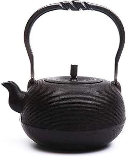 JF-XUAN Teapots, Tea Pots Tea Sets Cast Iron Teapot Tea Pots Large Capacity Iron Pot Handmade Uncoated Boiled Tea Cast Iron Pot ese Tea Set 1.8L