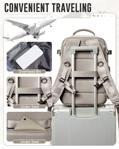 Image of Vacuum Backpack with Pump for Women Men, Compression Backpack for Travel, Vacpack for School Business Trip, Lightweight Airback Backpacks with Vacuum Seal, Carry On Bag for Airport( Gray Brown Large)