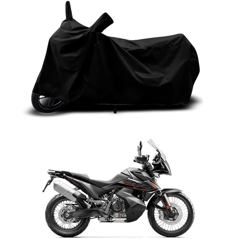 Image of 100% Scratchproof /UV-Rays /Heat Protection /Birds Dropping /Water Resistant /Dust Proof /Waterproof /Full Bike Scooty Two Wheeler Body Cover Compatible for 890 Adventure All Varients[Black]
