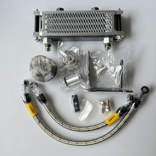 MORIN RACING z_5O125pICN[[Lbg/Oil Cooler Kit For HONDA 5gear GROM125 JC92 (Silver×Black)