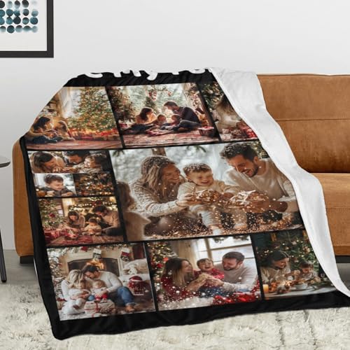 Custom Blanket with Picture Text Personalized Photo Blanket Customized Blanket for Christmas Valentine's Day Birthday Gifts Customized Gifts for Mom Dad Couple Girlfriend Boyfriend Wife Husband - Image 3