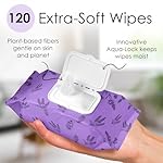 BeautyFrizz Lavender Face Wipes - 120 pcs - Gentle Makeup Remover Wipes for Women - Facial Cleansing Wipe with Aloe, Castor, Vitamin A and E - Extra Soft - Moisturizing - Image 5