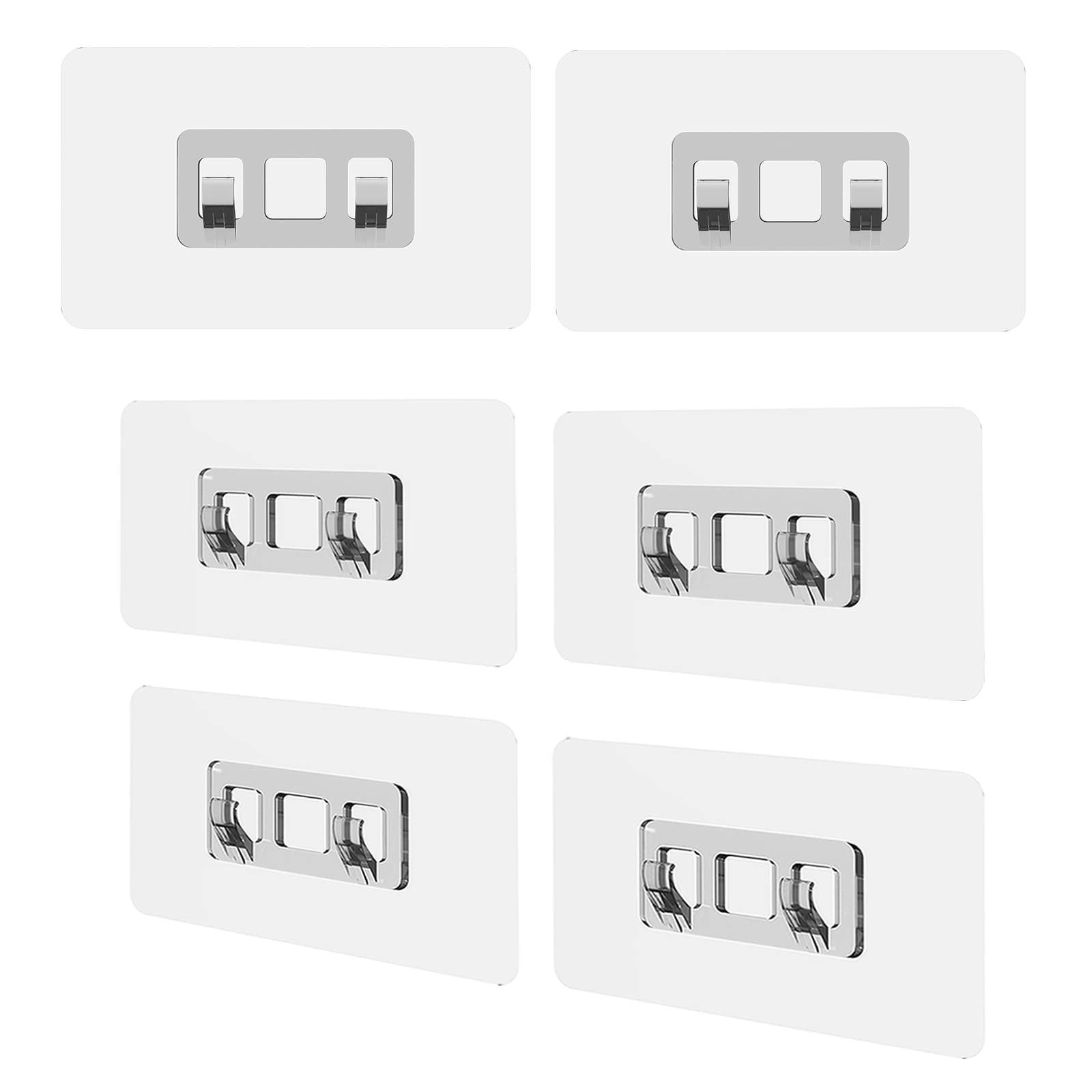 UmartAdhesive Shower Hooks for Shower - 6 Pack Replacement Adhesive Hooks Sticker for Bathroom Shower Caddy Shelves Strong Sticky Wall Adhesives Strips