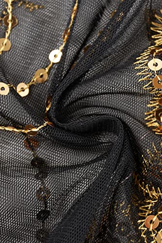 Image of BABEYOND 1920s Sequined Shawl Wraps for Women Fringed Evening Cape Wedding Bridal Shawl Scarf for Evening Dresses Party