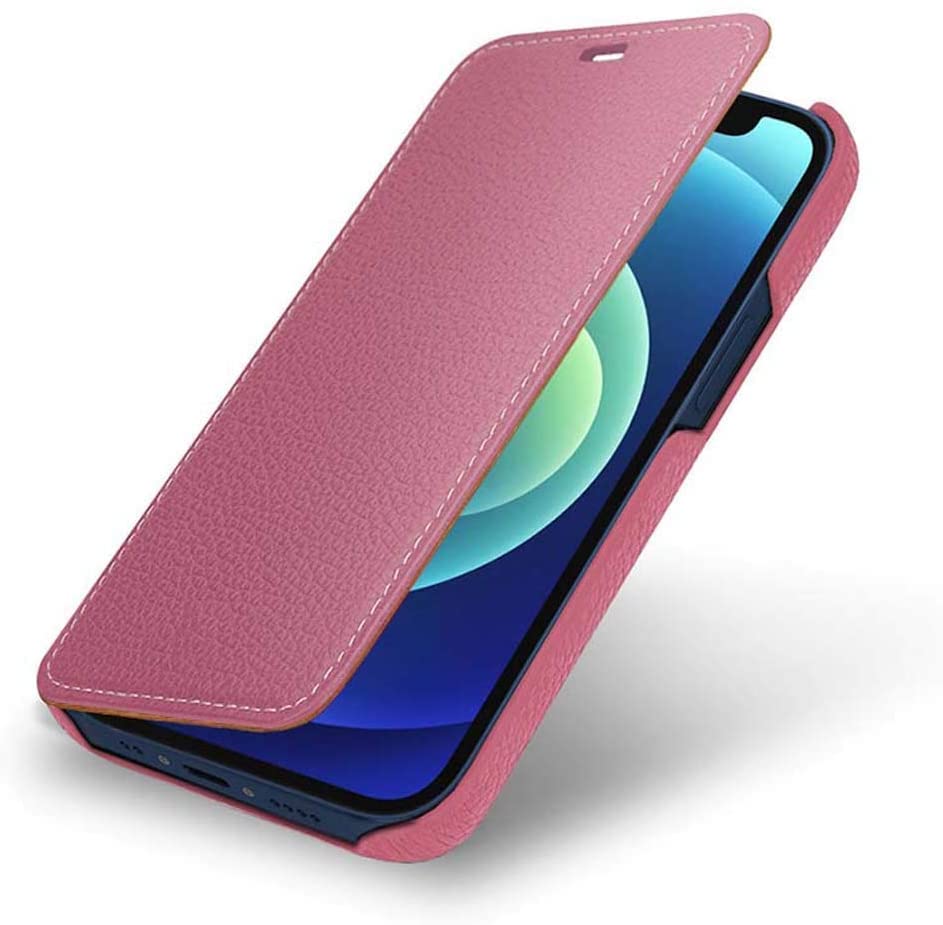 Housse cuir iPhone 12 Pro Max rose pour protéger des rayures