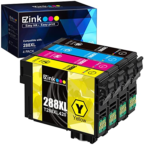 E-Z Ink (TM) Remanufactured Ink Cartridge Replacement for Epson 288XL 288 XL T288XL High Yield to use with Expression Home XP-330 XP-430 XP-446 XP-440 XP-340 (Upgraded Version, 4 Pack)