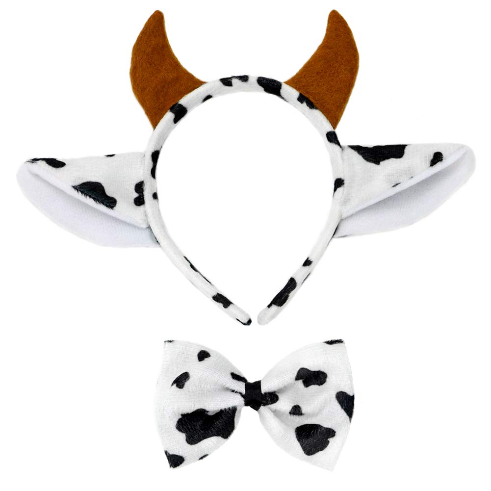 SeasonsTrading Cow Ears Headband Tail & Bow Tie Costume Set - Accessories Kit