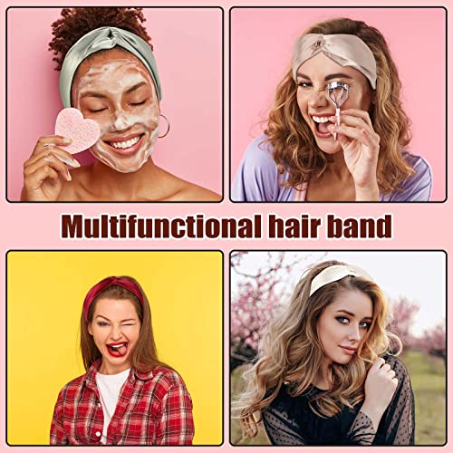 9 Pieces Silky Headband Elastic Silky Hair Wrap Silky Hair Band For Washing Face Twisted Silk Head Wrap Adjustable Satin Headbands Silky Turban Headband For Women Girls Hair Wrap Accessory, 9 Colors #TOP6
