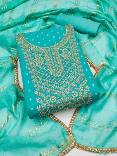 Image of LATEST DRESS MATERIAL FOR WOMEN FEBRIC TYP CHANDERI SILK