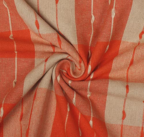 Image of AIRWILL, 200GSM Handloom Cotton Double Bedsheet with 2 Pillow Covers (Beast Orange)