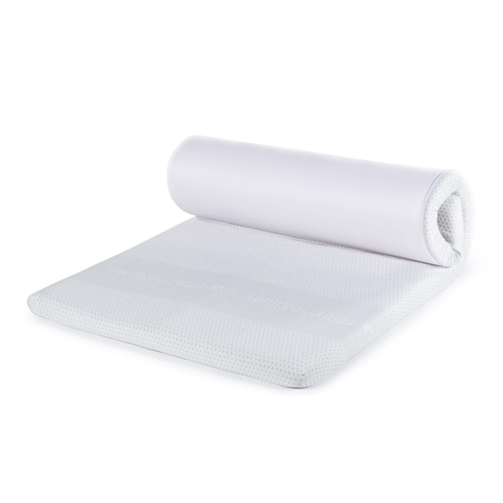 Topper Singolo MEMOSILVER 80x200 - Memory Foam 7cm con Copertura Lavabile e Ioni d'Argento