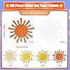 MixTeach 180 Pcs Glitter Sun Cutouts Paper Sunshine Shape Cut-Out 4 Inch Shiny Sun Die Cuts Summer Classroom Decoration for Bulletin Board School Home Craft Projects Birthday Party Wall Decor #1