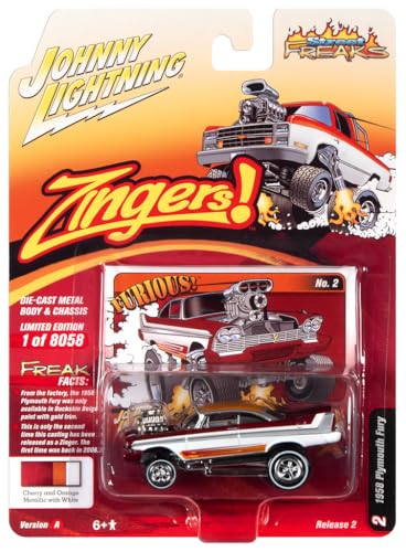 Johnny Lightning 1:64 Street Freaks 1958 Plymouth Fury miniatura 1