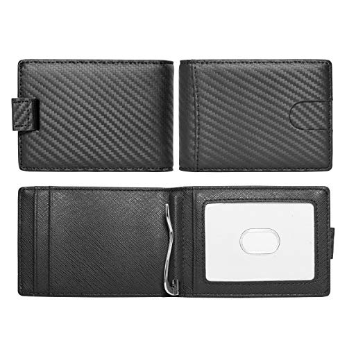 Ford Focus RS Black Slim Real Leather Carbon Fiber Patterns RFID Blocking Bi-fold Wallet3