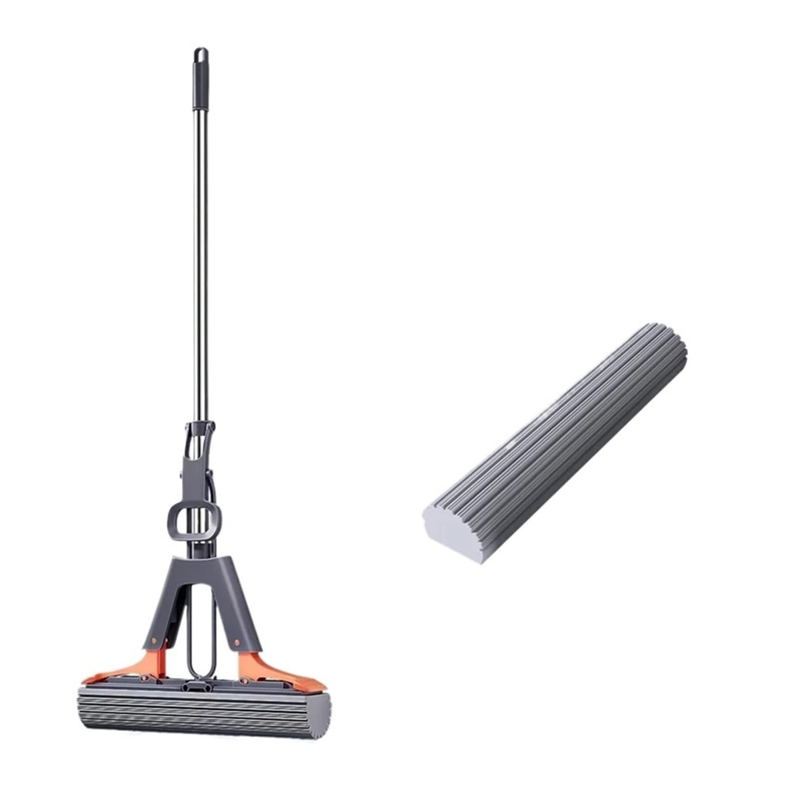 Reemplazo de Cabezal algodón exprimible Lavable a Mano Plegable con trapeador colodión(1 mop -2 sponges)