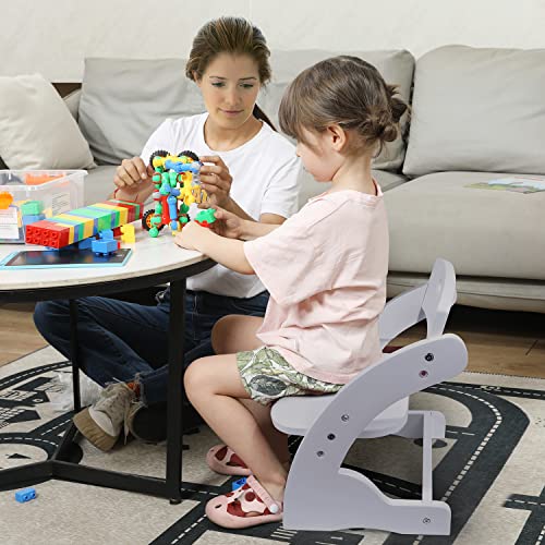 Houchcis Toddler Chair, Wooden Toddler Chair For Kids, Adjustable Kids Chairs For Toddlers, Toddler Chairs And Small Chair, Kids Chair (Grey) #TOP1