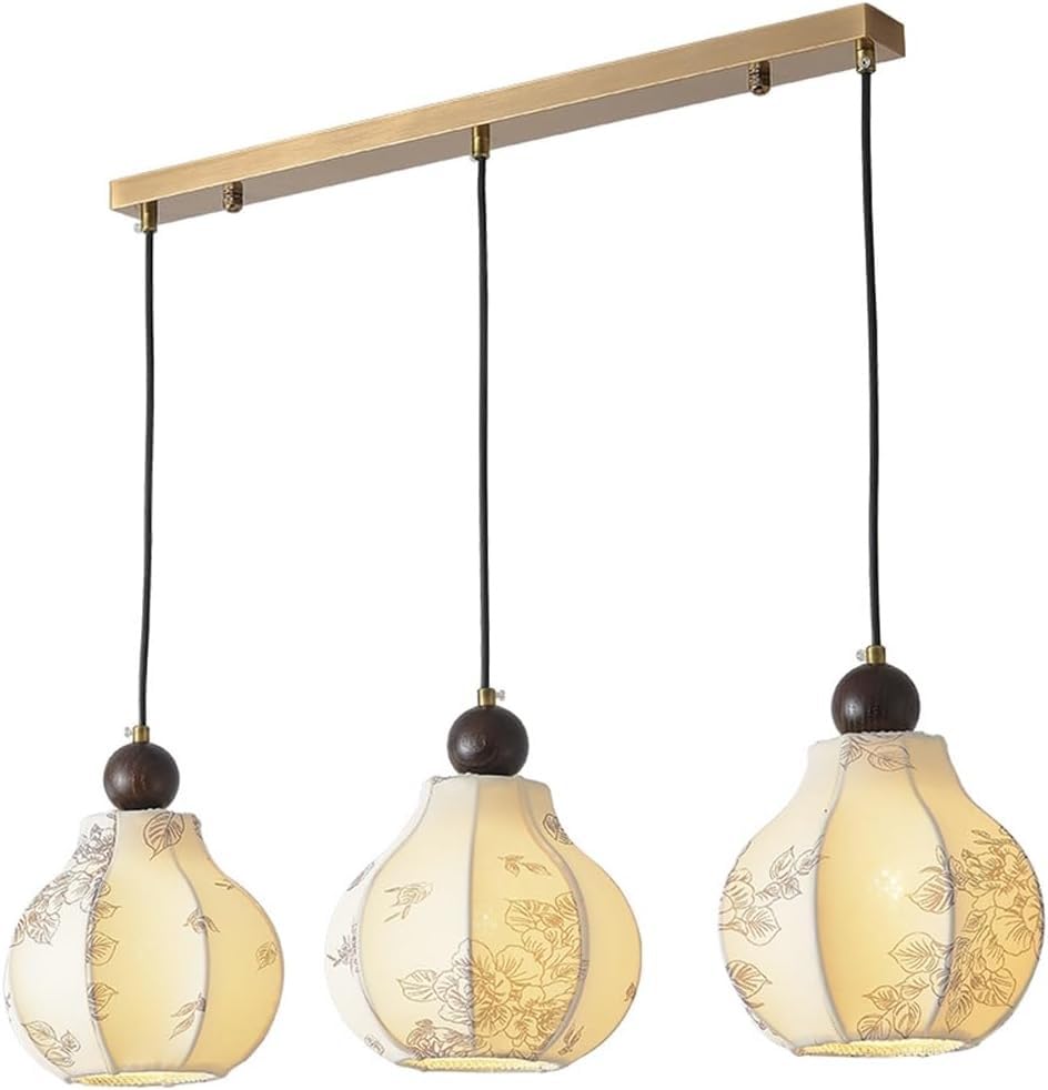 Lustres pour îlot de cuisine à 3 lumières avec suspension réglable et base E27