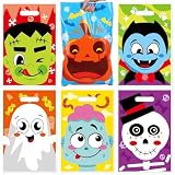 CCINEE 72 Pcs Halloween Goodie Bags Trick or Treat Bags Plastic Candy Treat Bag with Handle for Halloween Party Decorations Favors
