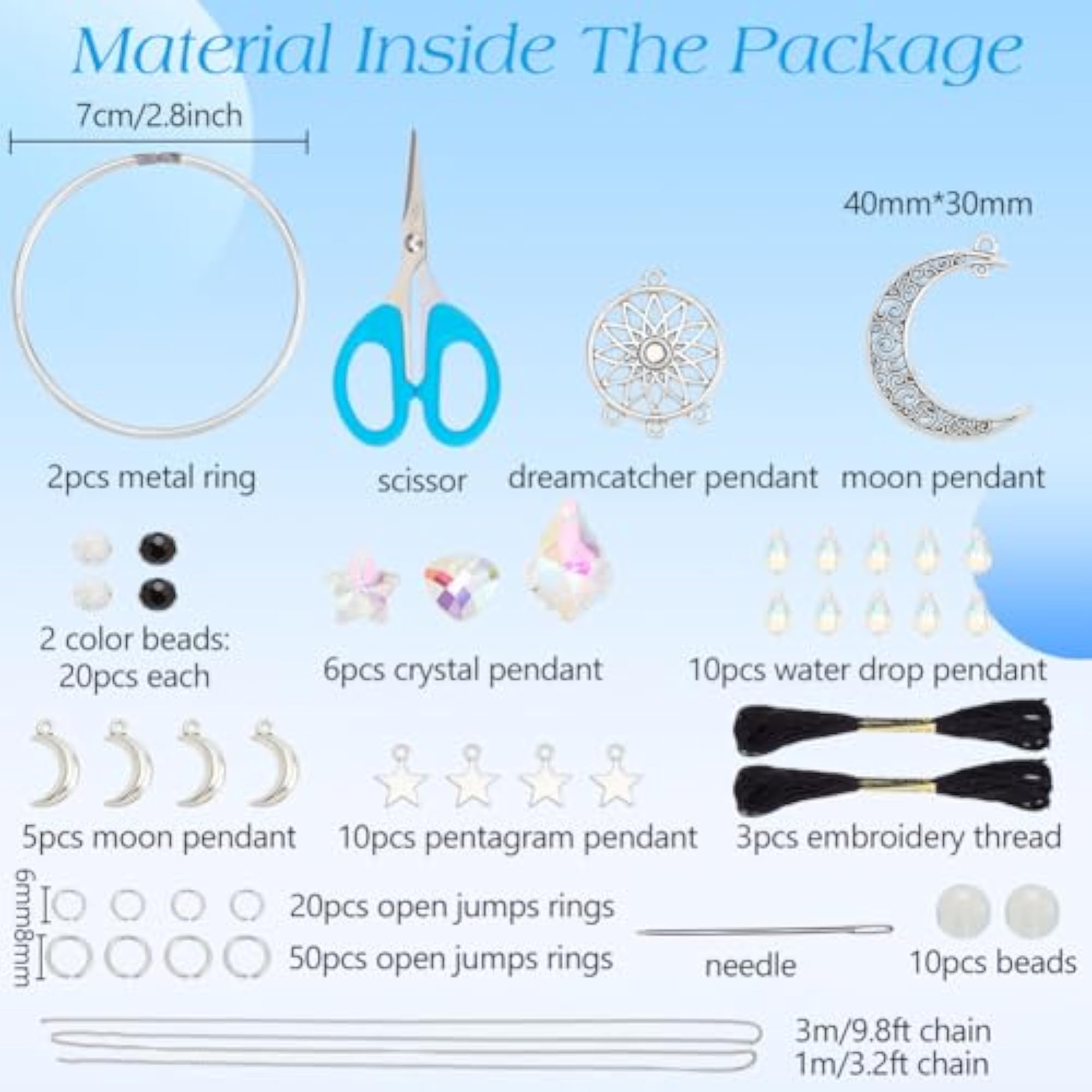 2 Sets Small Moon Star Dream Catcher Kit