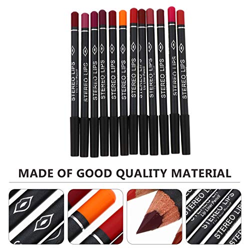 Minkissy 12Pcs Delineador de Lábios Lápis Labial Natural Maquiagem Lápis Delineador de Lábios À Prov