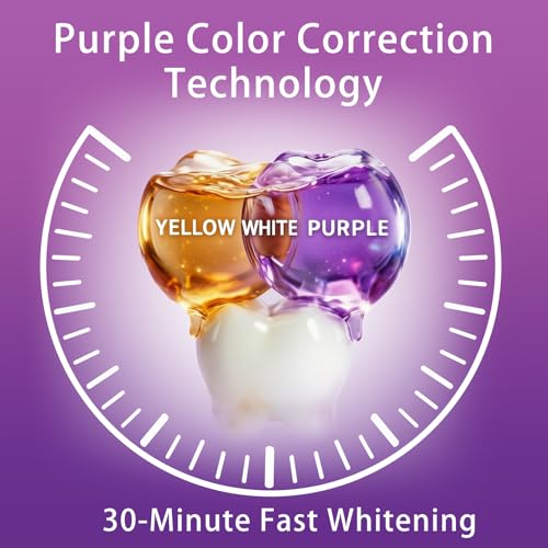 Image of Purple Teeth Whitening Strips 14 Treatments, Whitening Strips for Sensitive Teeth and Enamel Safe, Teeth Whitening Effectively Remove Stains (28 Strips)