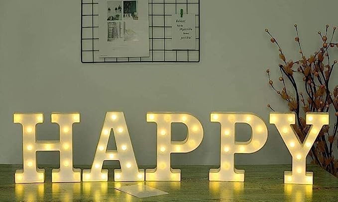 Image of Beeban Marquee P Alphabet Shaped LED Light Lamp for Decoration Decore Walls Hanging Birthday Party Wedding (P)