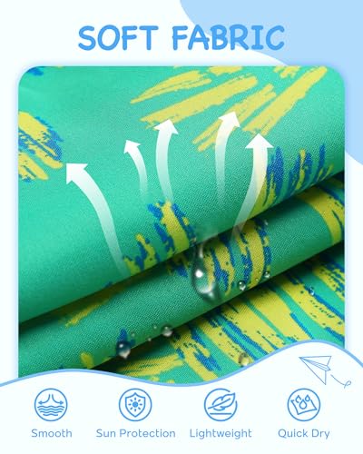 Turnshine Boys Swim Trunks Toddler Swim Shorts with Mesh Lining Quick Dry Board Shorts Kids Bathing Suits Swimwear for 2-16T Pineapple Green-Yellow 7 Years — view 2
