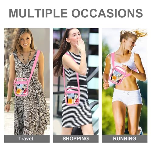 Image of Fibrdoo Clear Crossbody Purse Bag, Clear Bag Stadium Approved with Front Pocket for Concerts Sports Festivals