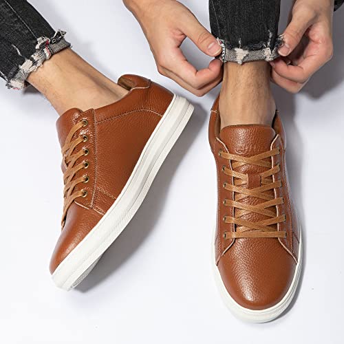 Image of Arkbird Mens Casual Shoes Leather Fashion Sneakers Business Casual Dress Sneakers Lace-up Oxford Shoe for Men