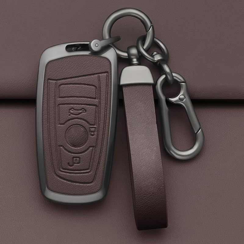 Guscio per Chiave Auto per BMW 5/3/1/7 Series X1X2X3X5 ix3 i3 530 320 325li,Guscio per Chiave Telecomando Auto Guscio Cover Chiave Telecomando Accessorio,E-Brown
