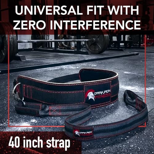 Dark Iron Fitness Dip Belt - gewatteerde lederen gewichtsriem met 40 inch riem voor dips, squats en pull-ups - gewichtheffen riemen voor mannen en vrouwen tot 122,5 kg - Afbeelding 5