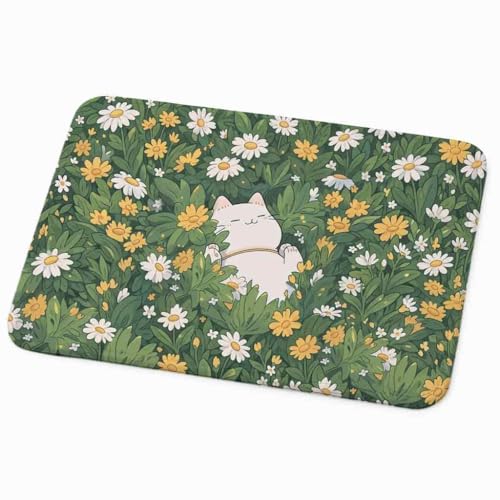 Image of Mouse Pad for Laptop & Desktop | 9x7 Inch Anti-Fray Stitched Edges | Non-Slip Rubber Base | Desk Setup Accessory for Students, Gamers & Professionals (Sleepy Cat)