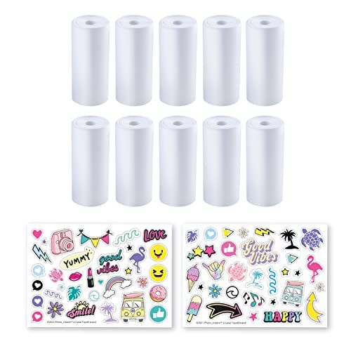 Image of Canal Toys Photo Creator Instant Print Camera Refill set- includes 10 rolls of white thermal paper and 2 sticker sheets