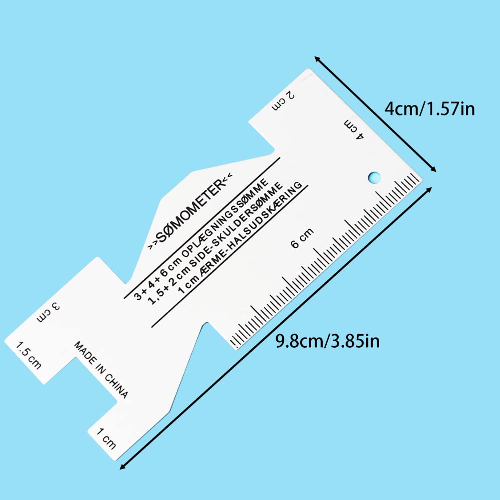 ShanLily Metal Sewing Ruler - Blue Aluminum Quilting Ruler For Precise Measuring | Craft & Sewing Template Tool