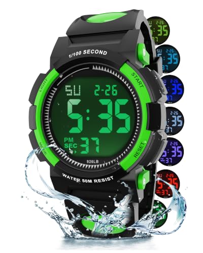 Image of Edillas Kids Digital Watch 7 Colors 50M Waterproof Sport Alarm Boys 7-15